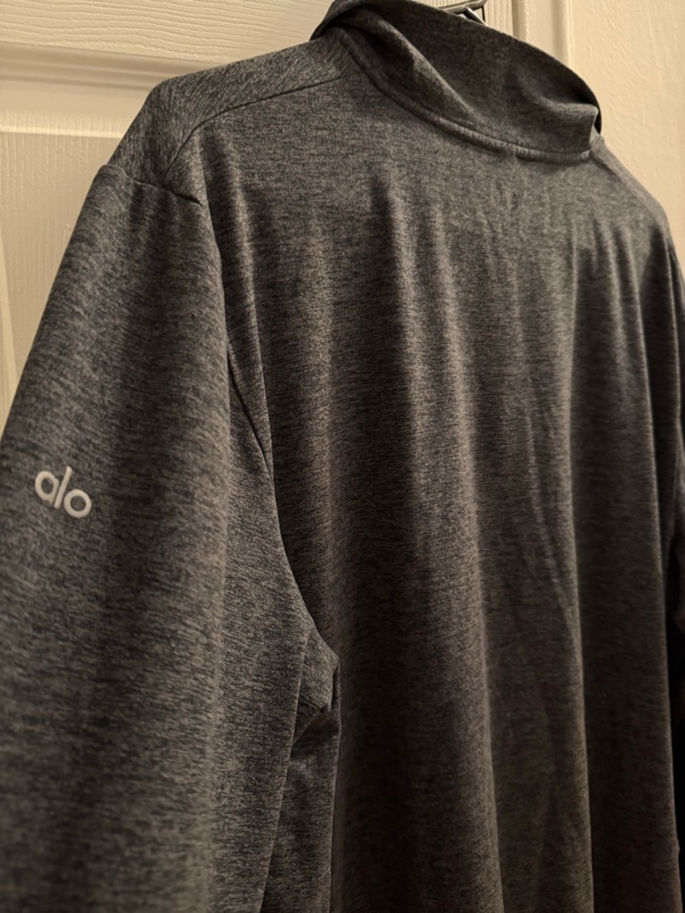 Alo Men's Heather Charcoal Conquer Quarter-Zip Pullover - Size Large - Picture 5 of 6